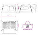vidaXL Cort de familie culoare maro gri 320 x 210 x 180 cm poliester