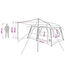 vidaXL Cort de familie culoare maro gri 380 x 260 x 190 cm poliester