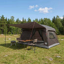 vidaXL Cort de familie cu acoperis culoare maro gri 420 x 305 x 200 cm