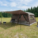 vidaXL Cort de familie cu acoperis culoare maro gri 500 x 400 x 230 cm