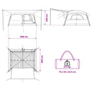 vidaXL Cort de familie cu acoperis culoare maro gri 500 x 400 x 230 cm