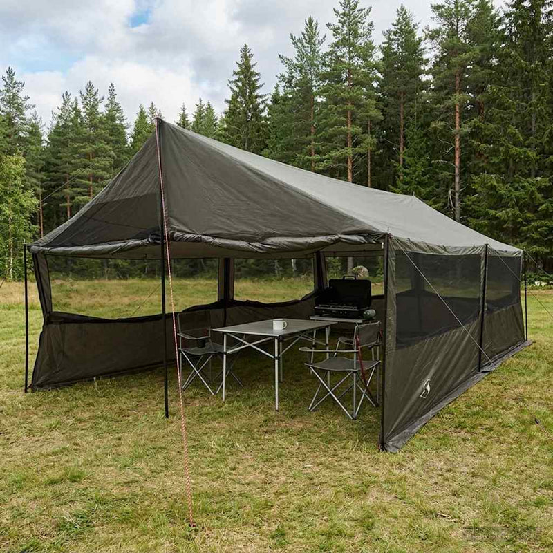 vidaXL Cort de familie cu acoperis gri caramiziu 600 x 400 x 268 cm