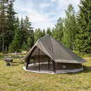 vidaXL Cort Tipi culoare maro gri 700 x 700 x 395 cm poliester si otel