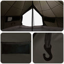 vidaXL Cort Tipi culoare maro gri 800 x 800 x 430 cm poliester si otel