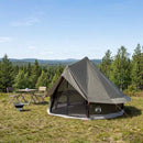 vidaXL Cort Tipi culoare maro gri 250 x 250 cm poliester si otel