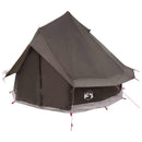 vidaXL Cort Tipi culoare maro gri 250 x 250 cm poliester si otel
