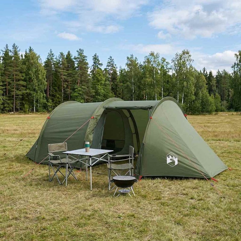 vidaXL Cort tunel verde masliniu 410 x 175 x 105 cm poliester si otel