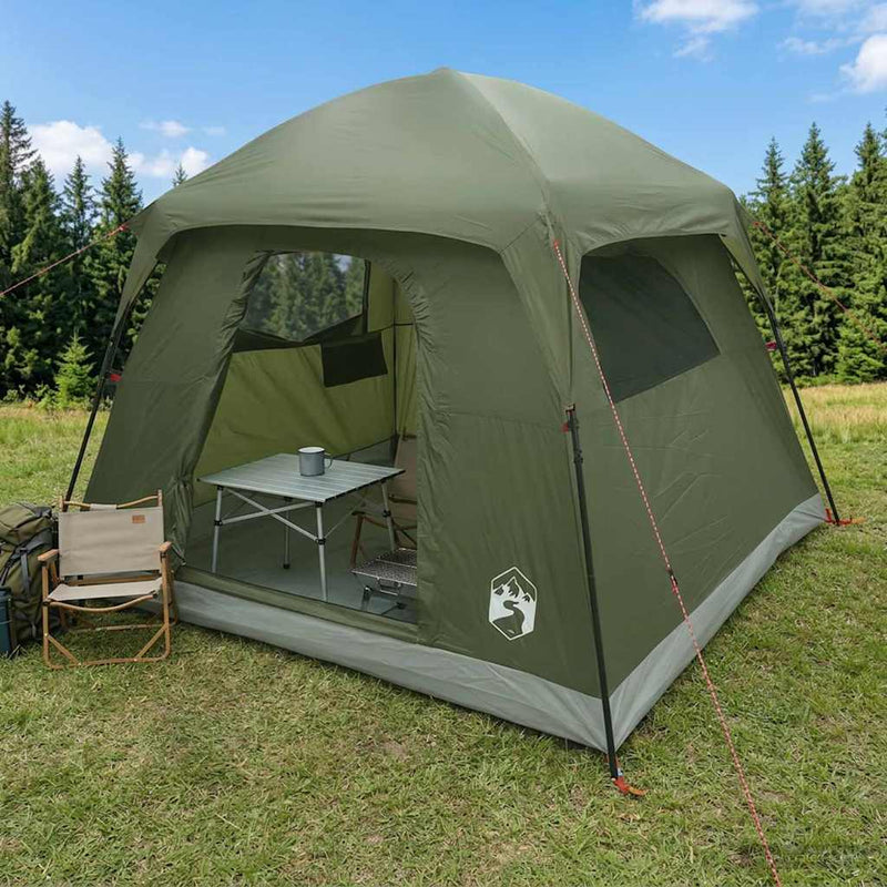 vidaXL Cort cabina verde masliniu 244 x 213 x 183 cm poliester si otel