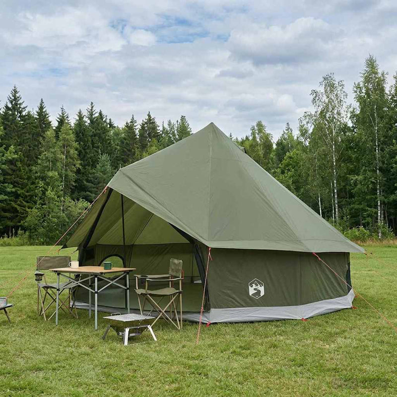 vidaXL Cort Tipi verde masliniu 300 x 300 x 200 cm poliester si otel
