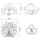 vidaXL Cort Tipi verde masliniu 300 x 300 x 200 cm poliester si otel