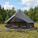 vidaXL Cort Tipi culoare maro gri 300 x 300 x 200 cm poliester si otel