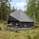 vidaXL Cort Tipi culoare maro gri 400 x 400 x 250 cm poliester si otel