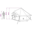 vidaXL Cort Tipi culoare maro gri 400 x 400 x 250 cm poliester si otel