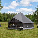 vidaXL Cort Tipi culoare maro Gri 600 x 600 x 350 cm poliester si otel