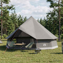 vidaXL Cort Tipi culoare maro gri 500 x 500 x 300 cm poliester si otel