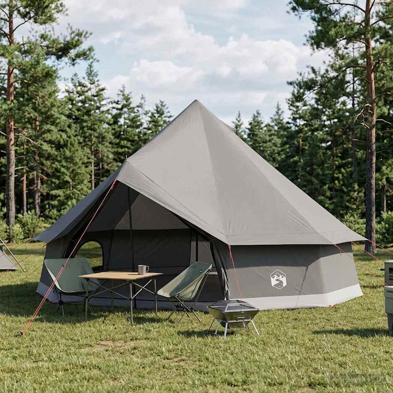 vidaXL Cort Tipi culoare maro gri 500 x 500 x 300 cm poliester si otel