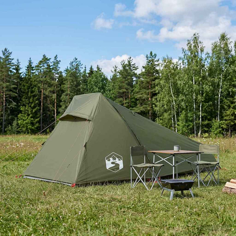 vidaXL Cort tunel verde masliniu 215 x 100 x 90 cm poliester si otel