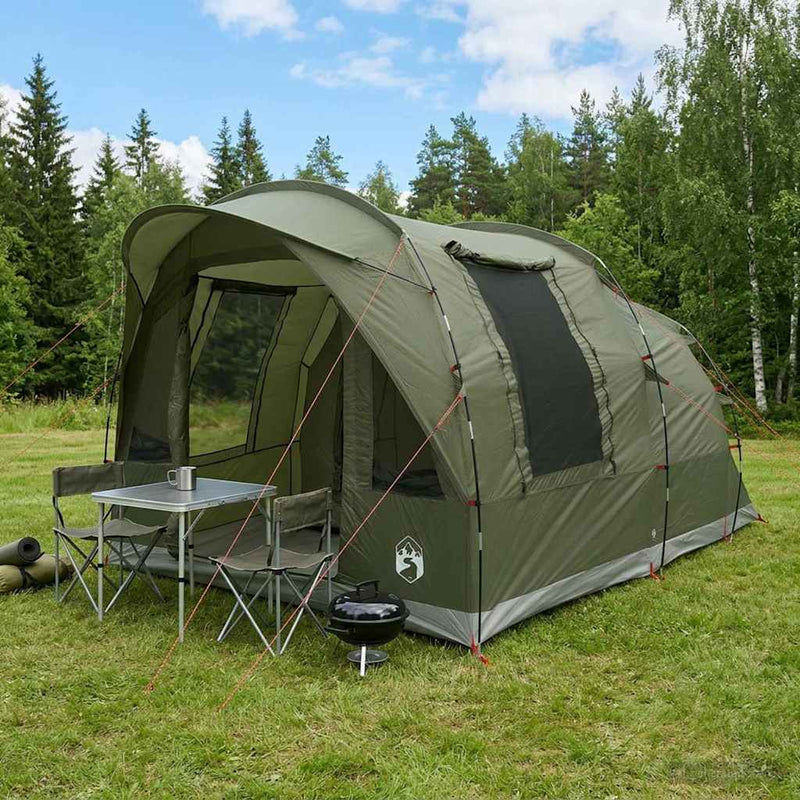 vidaXL Cort tunel verde masliniu 400 x 260 x 200 cm poliester si otel