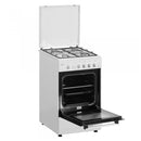 Aragaz pe gaz Samus SM450APBS 4 arzatoare cuptor pe gaz 49 litri latime 50 cm aprindere electrica la plita dispozitiv siguranta plita si cuptor geam dublu la cuptor capac metalic iluminare cuptor