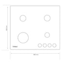 Plita pe gaz incorporabila Samus PSG-64VS3 4 arzatoare arzator Wok putere 8 kW aprindere electrica dispozitiv siguranta arzatoare latime 58 cm design retro