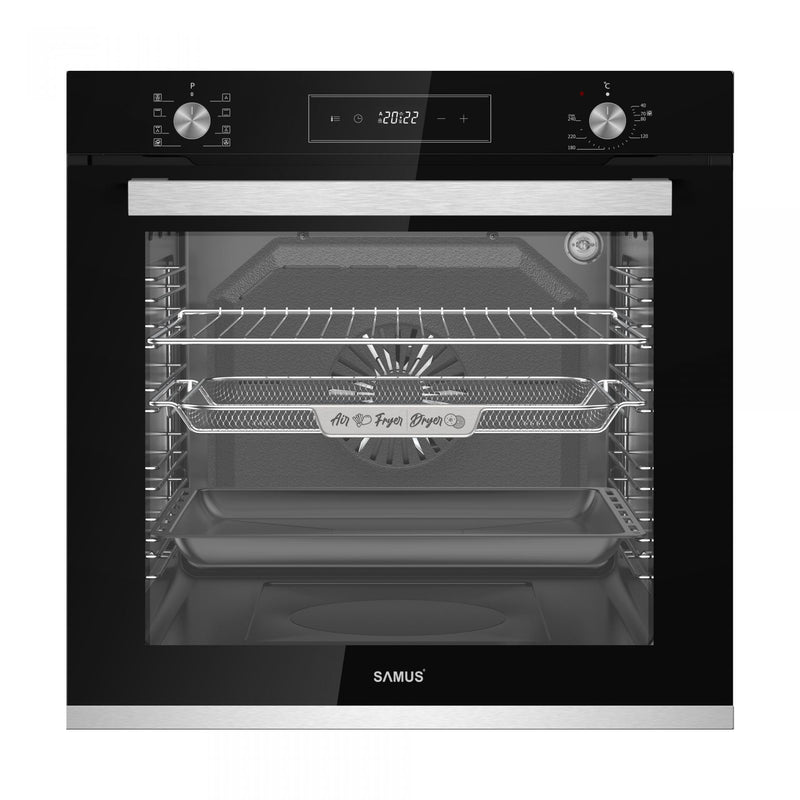 Cuptor electric incorporabil Samus SCE828GCF3D clasa A 80 litri 8 functii gatire 3D grill ventilatie timer afisaj digital curatare catalitica 2500 W