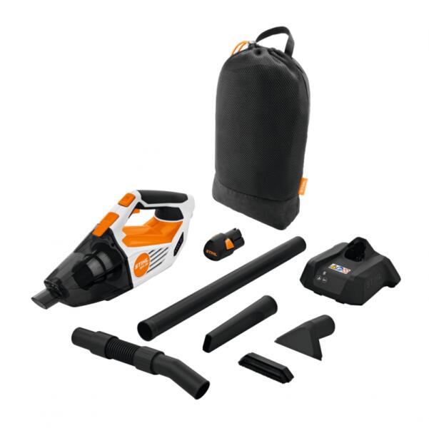 Aspirator de mana STIHL SEA 20 putere 105 W debit 1020 l/min volum colectare 0.8 L sistem AS cu acumulator AS2 si incarcator AL1