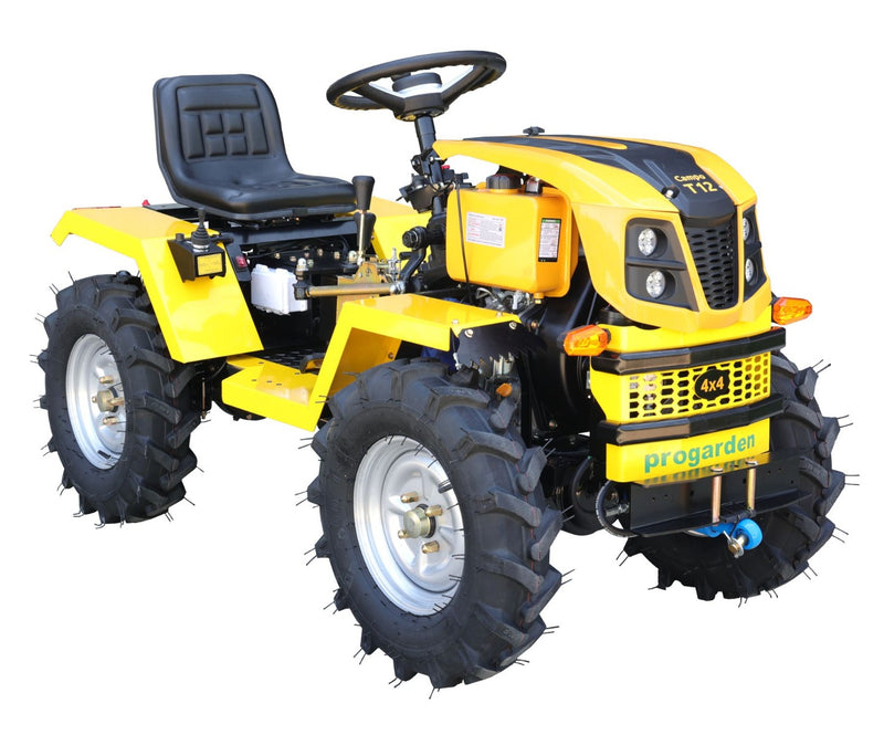 Minitractor ProGARDEN Campo T12 V25.1 4x4 12CP diesel hidraulica fata-spate roti 6.00-12 Tocator vegetatie TV600