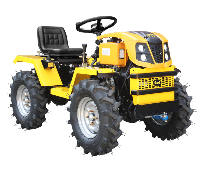 ProGARDEN Campo T12 Minitractor G2.1 4x4, 12CP, diesel, hidraulica fata-spate, roti 6.00-12 cu freza tractata