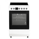 Aragaz electric Samus SM564VTE WHITE 4 zone de gatit vitroceramice, latime 50 cm cuptor cu 10 functii grill convectie 3D timer digital lumina interioara