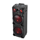 Boxa portabila Samus Fiesta 12 100 W Bluetooth USB slot card SD Aux in radio FM intrare microfon functie True Wireless Stereo negru microfon inclus telecomanda