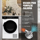 Uscator de rufe Samus SADP-835 pompa de caldura 8 kg clasa D latime 60 cm antisifonare igienizare UV blocare acces copii pornire intarziata