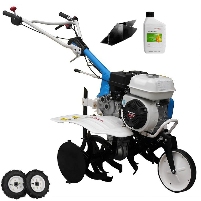 Motosapa AGT 5580 motor Honda GP200 6.5 CP latime lucru 80 cm 2+1 viteze freze rarita fixa roti cauciuc 4.00-8 0.6l ulei