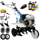 Motosapa AGT 5580 motor Honda GP160 5.5 CP latime lucru 80 cm 2+1 viteze freze rarita fixa roti cauciuc 4.00-8 roti metal plug arat rarita reglabila plug cartofi cultivator remorca 2.6l ulei