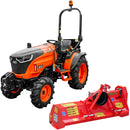 Tractor ACE VEER 3000 4WD motor Mitsubishi 25 CP diesel rezervor 25 L 9+3 viteze tractiune 4x4 servo directie anvelope profil agricol 6.00-12" & 8.3x20" + Tocator vegetal / Mulcher cu cadru fix GINGER