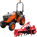 Tractor ACE VEER 3000 4WD motor Mitsubishi 25 CP diesel rezervor 25 L 9+3 viteze tractiune 4x4 servo directie anvelope profil agricol 6.00-12" & 8.3x20" + Freza de pamant TANGO