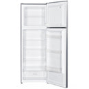 Frigider Samus SX464E cu 2 usi si 4 rafturi 304 litri clasa E argintiu inaltime 172 cm termostat reglabil usi reversibile lumina interioara tip LED picioare reglabile