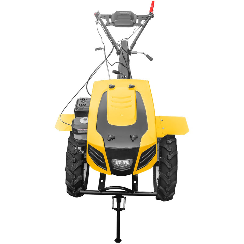 Motocultor AgroPro HS 1100D NEW-1 motor 18 CP benzina EURO V 2+1 viteze latime lucru 135 cm freze 2+1+1 roti 5.00-12 capota cu far roti metal plug arat rarita reglabila plug cartofi 5l ulei