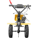 Motocultor AgroPro HS 1100D NEW-1 motor 18 CP benzina EURO V 2+1 viteze latime lucru 135 cm freze 2+1+1 roti 5.00-12 capota cu far roti metal plug arat rarita reglabila plug cartofi cultivator plug reversibil remorca 5l ulei