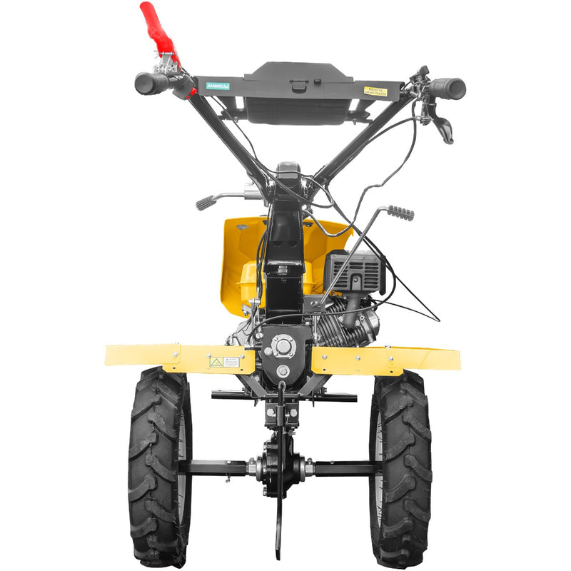 Motocultor AgroPro HS 1100D NEW-1 motor 18 CP benzina EURO V 2+1 viteze latime lucru 135 cm freze 2+1+1 roti 5.00-12 capota cu far roti metal plug arat rarita reglabila 5l ulei