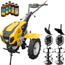 Motocultor AgroPro HS 1100D NEW-1 motor 18 CP benzina EURO V 2+1 viteze latime lucru 135 cm freze 2+1+1 roti 5.00-12 capota cu far roti metal plug arat rarita reglabila 5l ulei