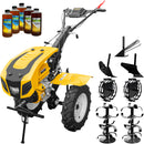 Motocultor AgroPro HS 1100D NEW-1 motor 18 CP benzina EURO V 2+1 viteze latime lucru 135 cm freze 2+1+1 roti 5.00-12 capota cu far roti metal plug arat rarita reglabila plug cartofi 5l ulei