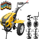 Motocultor AgroPro HS 1100D NEW-1 motor 18 CP benzina EURO V 2+1 viteze latime lucru 135 cm freze 2+1+1 roti 5.00-12 capota cu far roti metal cultivator plug reversibil 5l ulei
