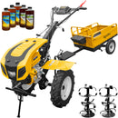 Motocultor AgroPro HS 1100D NEW-1 motor 18 CP benzina EURO V 2+1 viteze latime lucru 135 cm freze 2+1+1 roti 5.00-12 capota cu far remorca 5l ulei