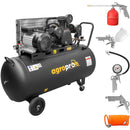 Compresor AgroPro AirPRO 40150B putere 3 kW debit 360 l/min presiune 8 bari rezervor 150l kit 5 accesorii inclus