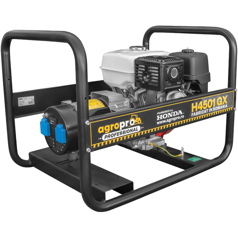 Generator curent industrial AgroPro H4501GX motor Honda GX 270 9 CP putere maxima 4.2 kVA benzina monofazat