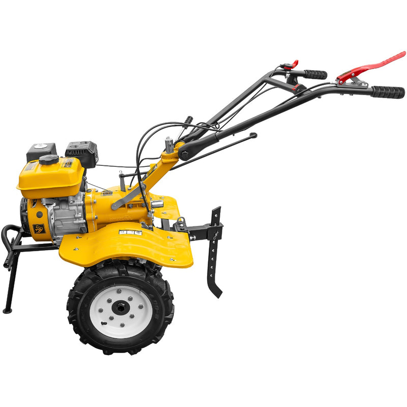 Motocultor AgroPro HS 1000 motor 7 CP 2+1 viteze latime lucru 65-95 cm freze roti cauciuc 4.00x8 priza putere tahometru roti metal plug arat rarita reglabila plug cartofi 3l ulei