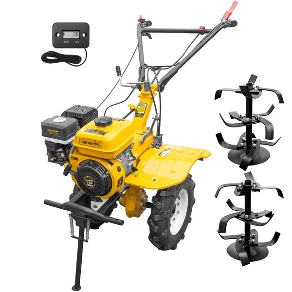 Motocultor AgroPro HS 1000 motor 7 CP 2+1 viteze latime lucru 65-95 cm freze roti cauciuc 4.00x8 priza putere tahometru