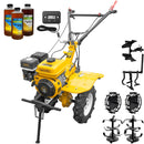 Motocultor AgroPro HS 1000 motor 7 CP 2+1 viteze latime lucru 65-95 cm freze roti cauciuc 4.00x8 priza putere tahometru roti metal cultivator plug reversibil 3l ulei