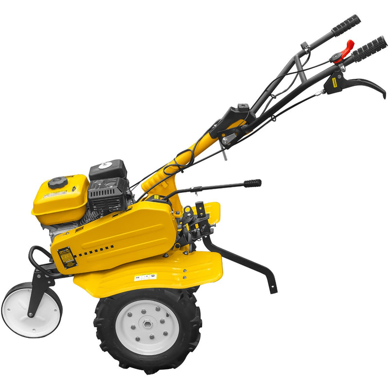 Motosapa AgroPro HS 500 motor 7 CP 2+1 viteze latime lucru 90-120 cm freze roti cauciuc 4.00x8 roata frontala tahometru roti metal plug arat rarita reglabila cupla accesorii 2l ulei