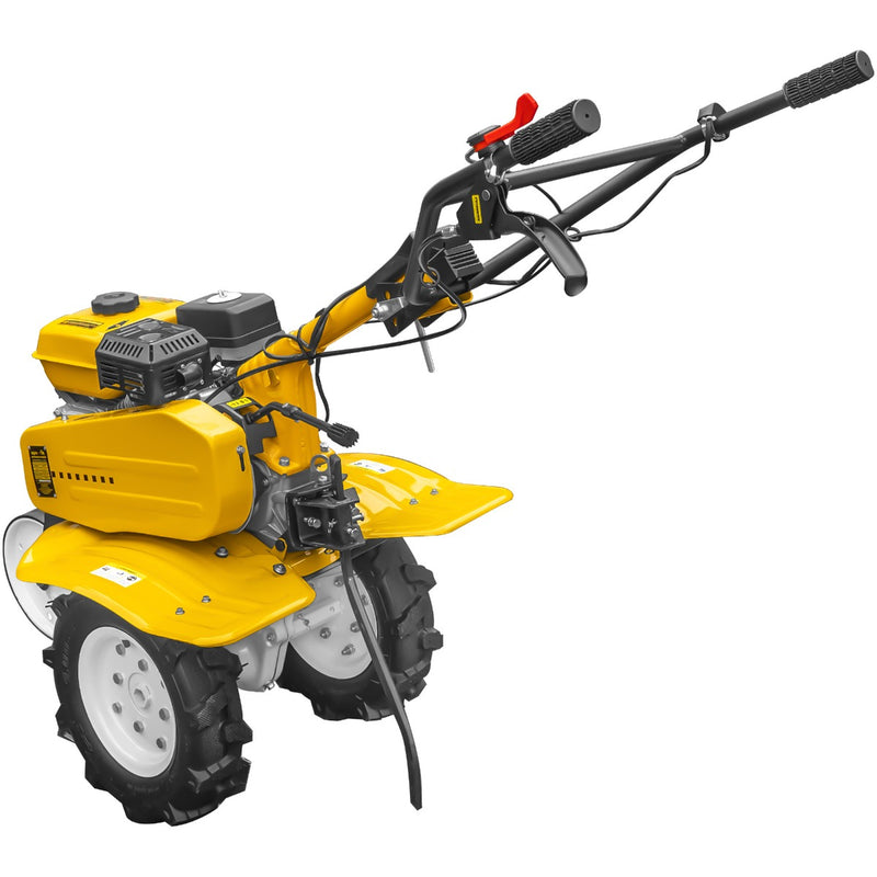 Motosapa AgroPro HS 500 motor 7 CP 2+1 viteze latime lucru 90-120 cm freze roti cauciuc 4.00x8 roata frontala tahometru roti metal plug arat rarita reglabila cupla accesorii 2l ulei